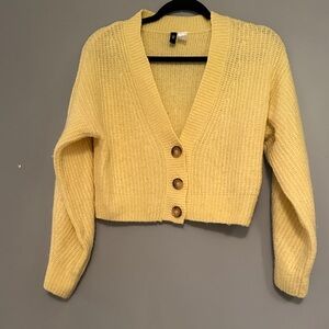 H&M Soft Yellow Knit Cardigan